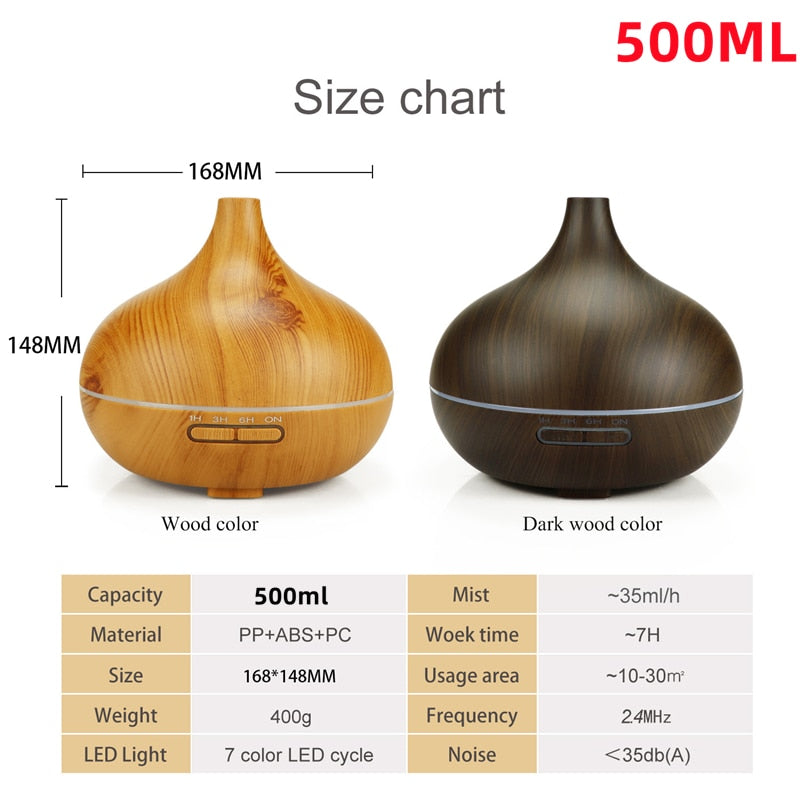 550ml Aromatherapy Essential Oil Diffuser Teardrop w/ Remote