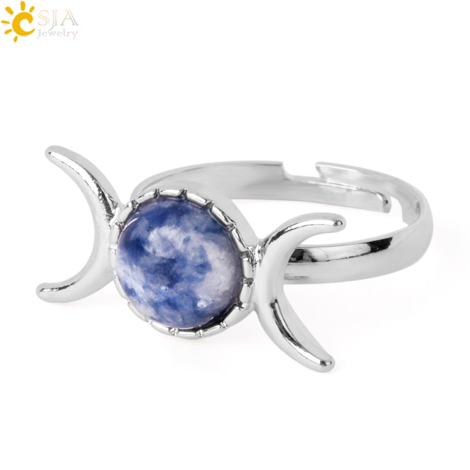 Triple Goddess Witch Ring