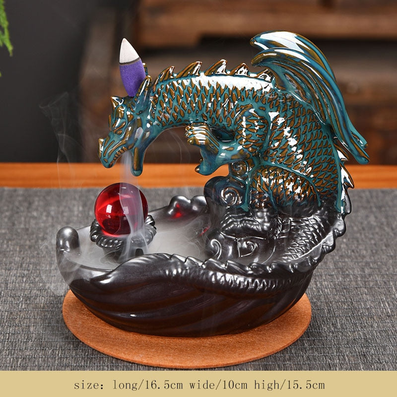 Incense Burner Dragon Backflow, Mushroom backflow & waterfall