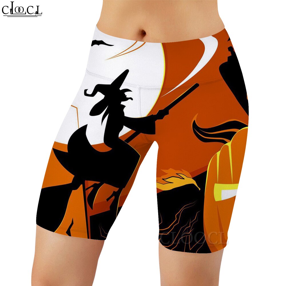 Cartoon Legging Halloween Witch Printed