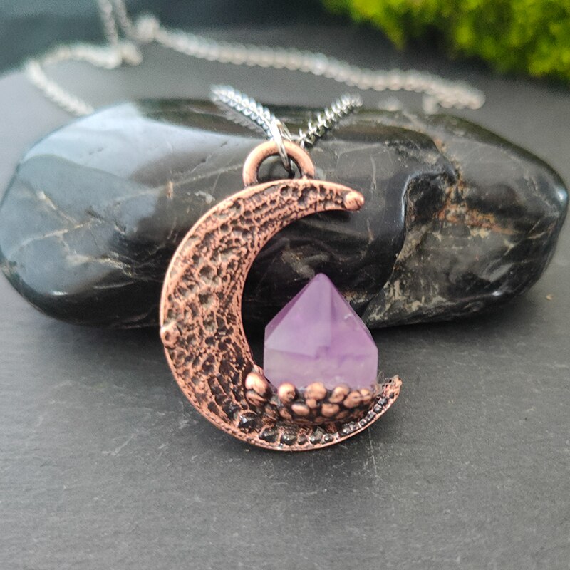 Crescent Moon Crystal Necklace