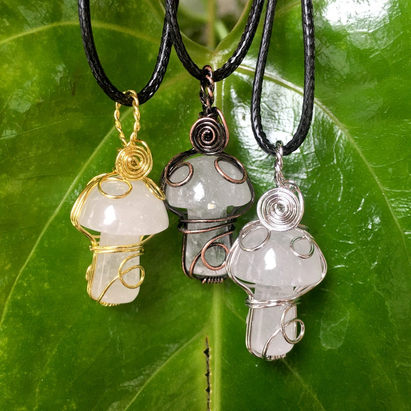 Mushroom Crystal Necklace