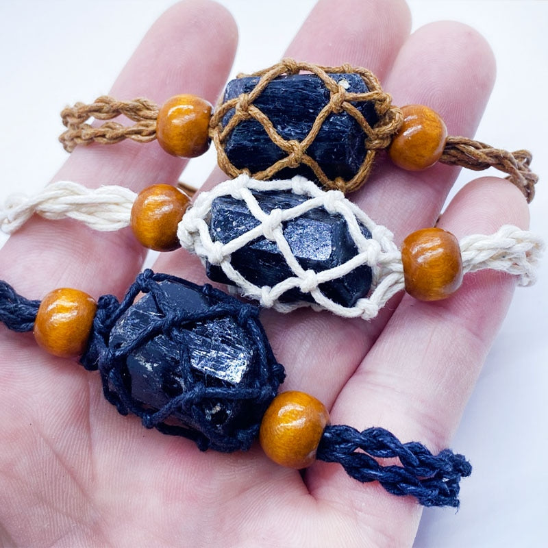 SET Necklace Cord Empty Meditation Stone Holder