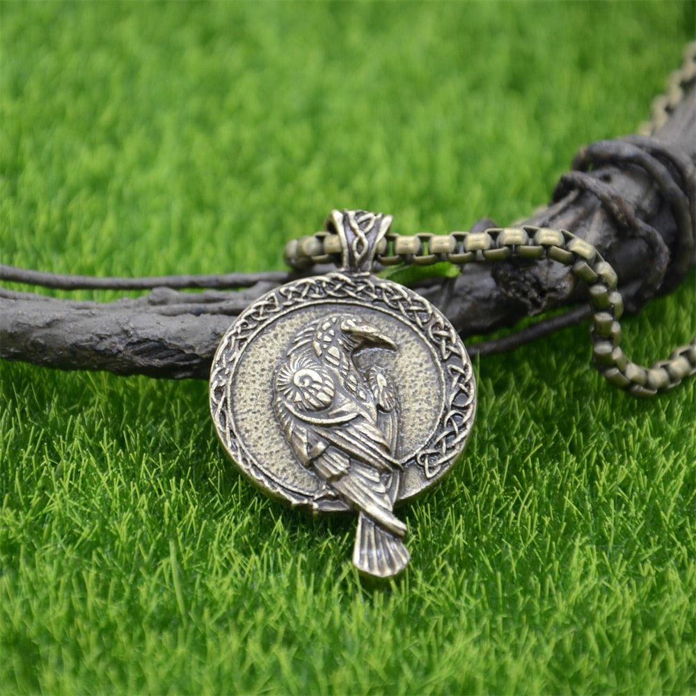 Odin Raven Talisman Amulet Viking Necklace