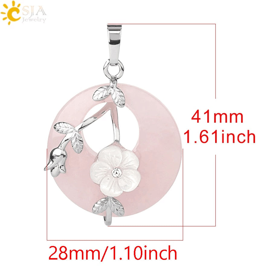 Round Flower Leaf Necklace